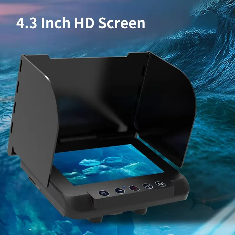 Portable Fishing Finder Video Camera with 4.3 Inch LCD 12 LED Night Vision Underwater Fishing Camera