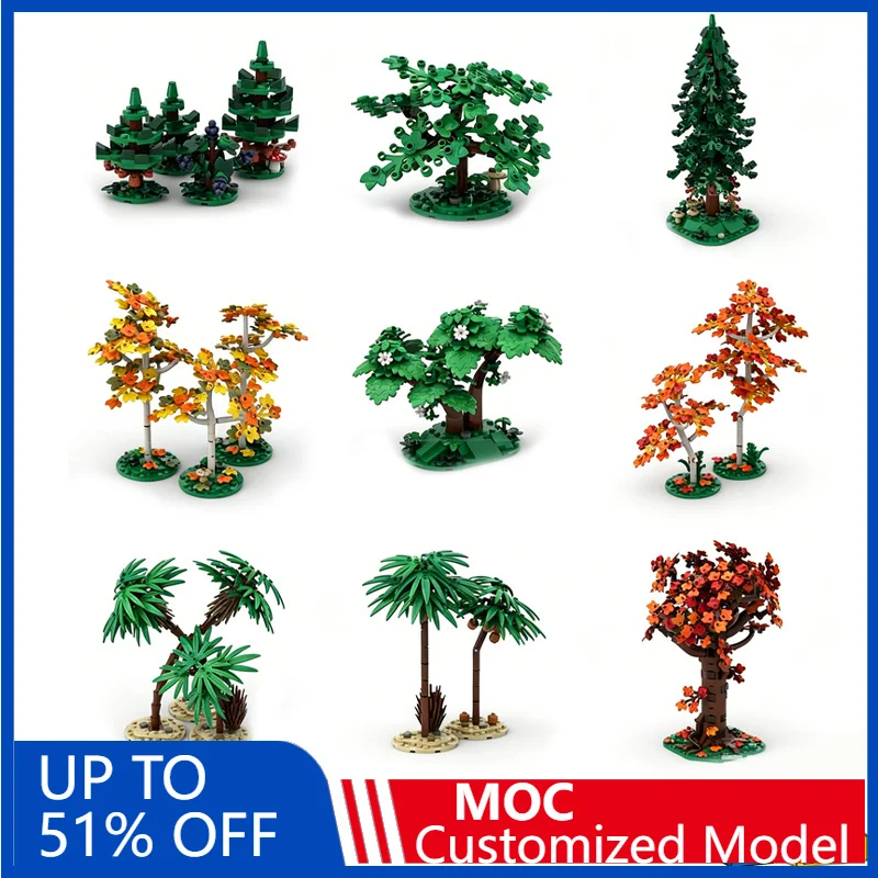 

2236PCS Plants And Trees Collection All 9 Types Building Blocks Model DIY Educational Assembly Toy Home Decoration Birthday Gift
