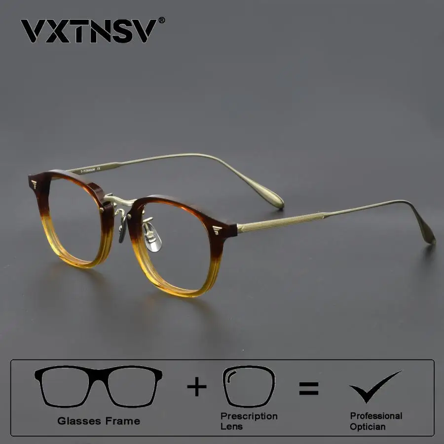 

VXTNSV Blue Light Blocking Reading Glasses Titanium Eyeglasses Frame for Man and Women Photochromic Prescription Myopia Eyewear