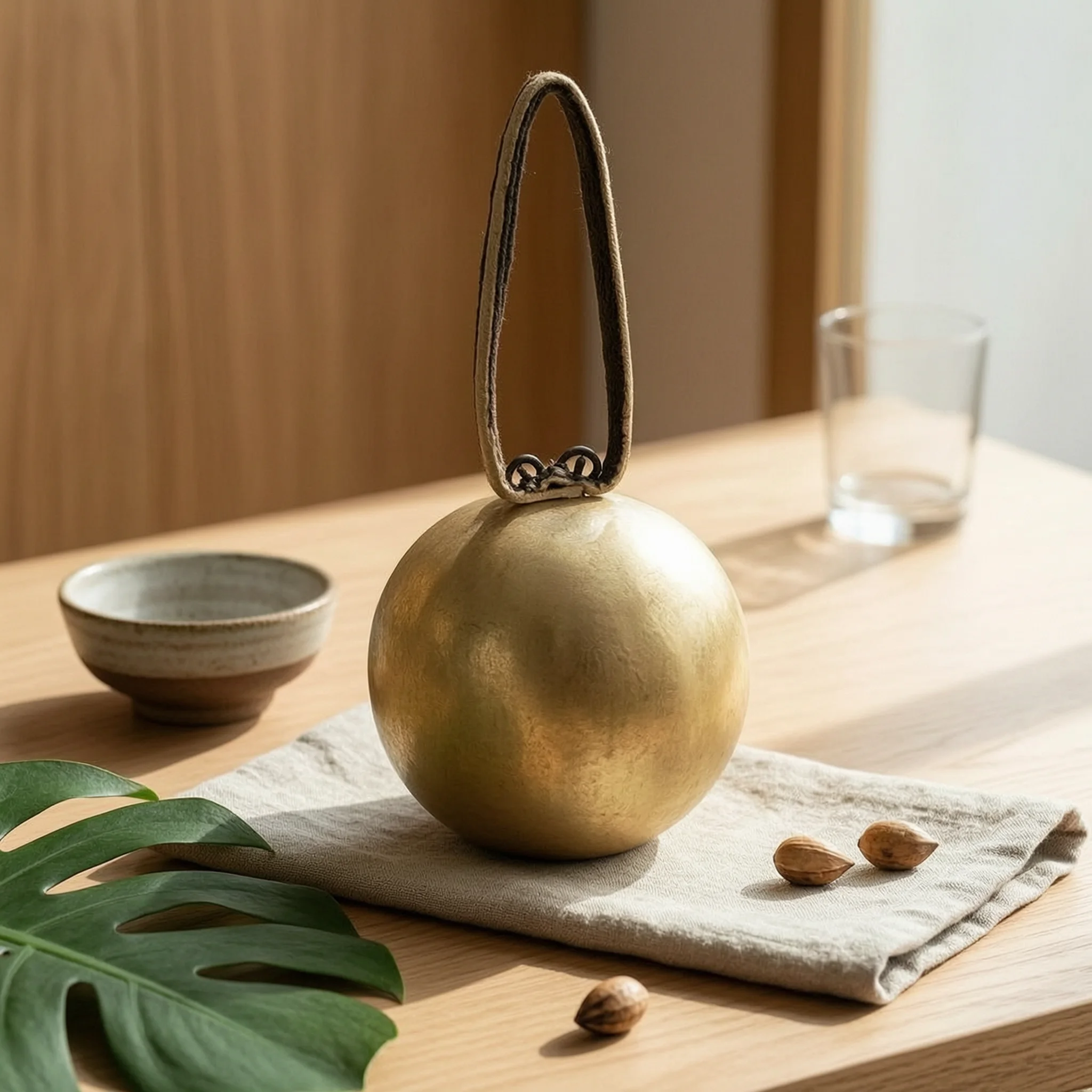 Brass Hanging Bell Corrosion Resistant Dome-Shaped Bell Home Decor Rustic Look House Decoration Clear Sound