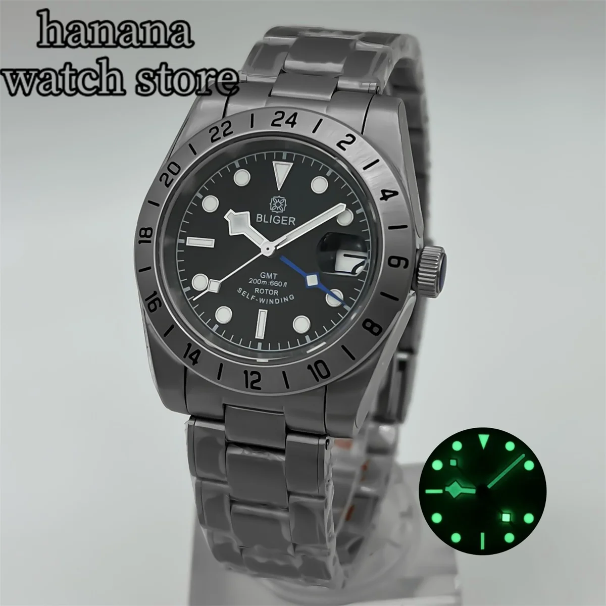 39mm Men's mechanical diving watch Blue yellow orange red Green GMT NH34 movement sapphire glass black white luminous dial