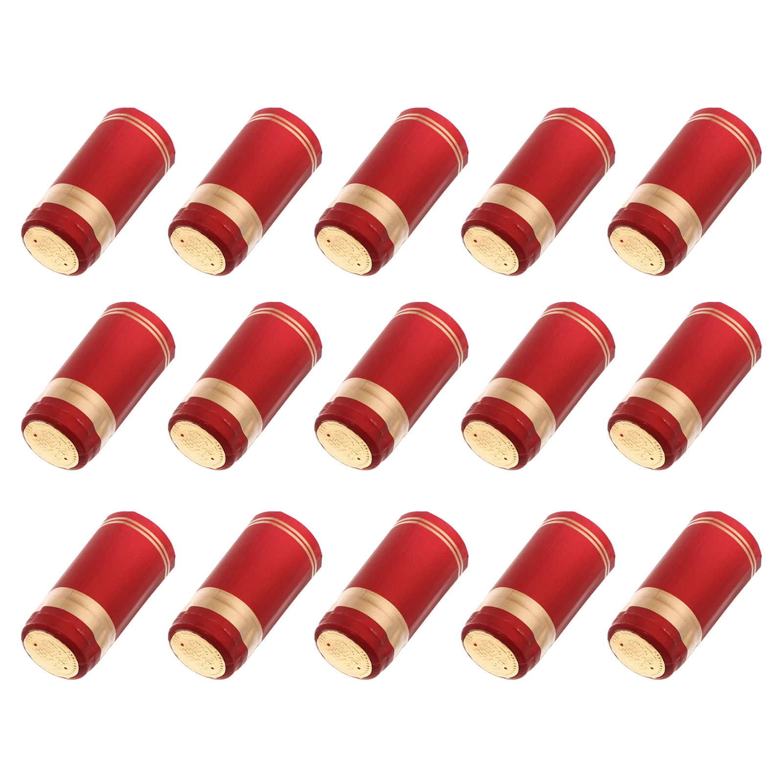

100 Pcs Heat Shrinkable Bottle Capsules Red Cap Empty Film for Bottles Stoppers Wrap PVC Plastic Seal