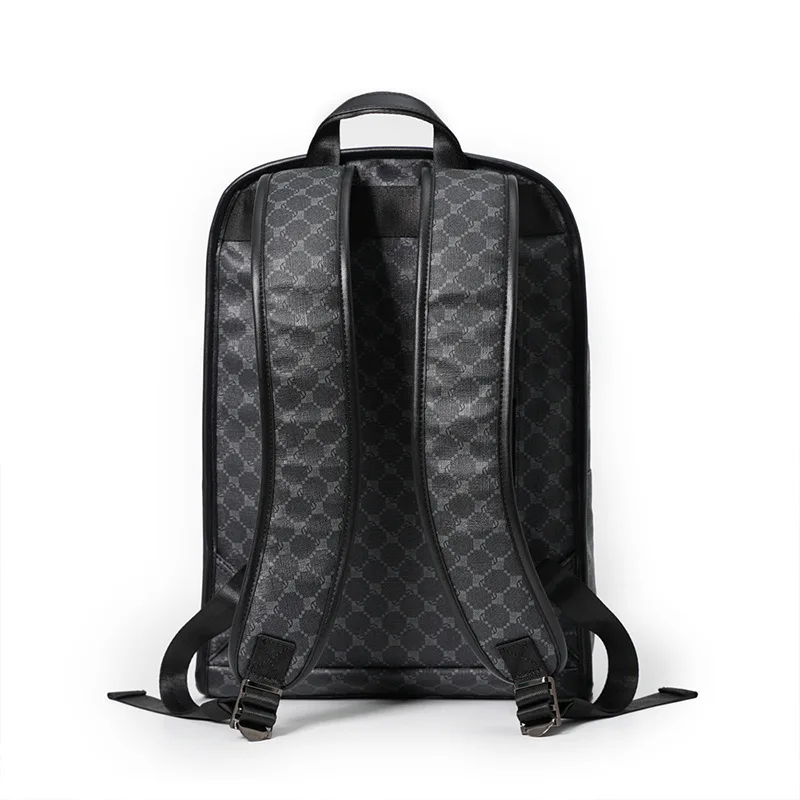 Sac à dos à carreaux en cuir PU pour hommes, sac d\'école masculin, grande capacité, voyage, design de marque de luxe, mode