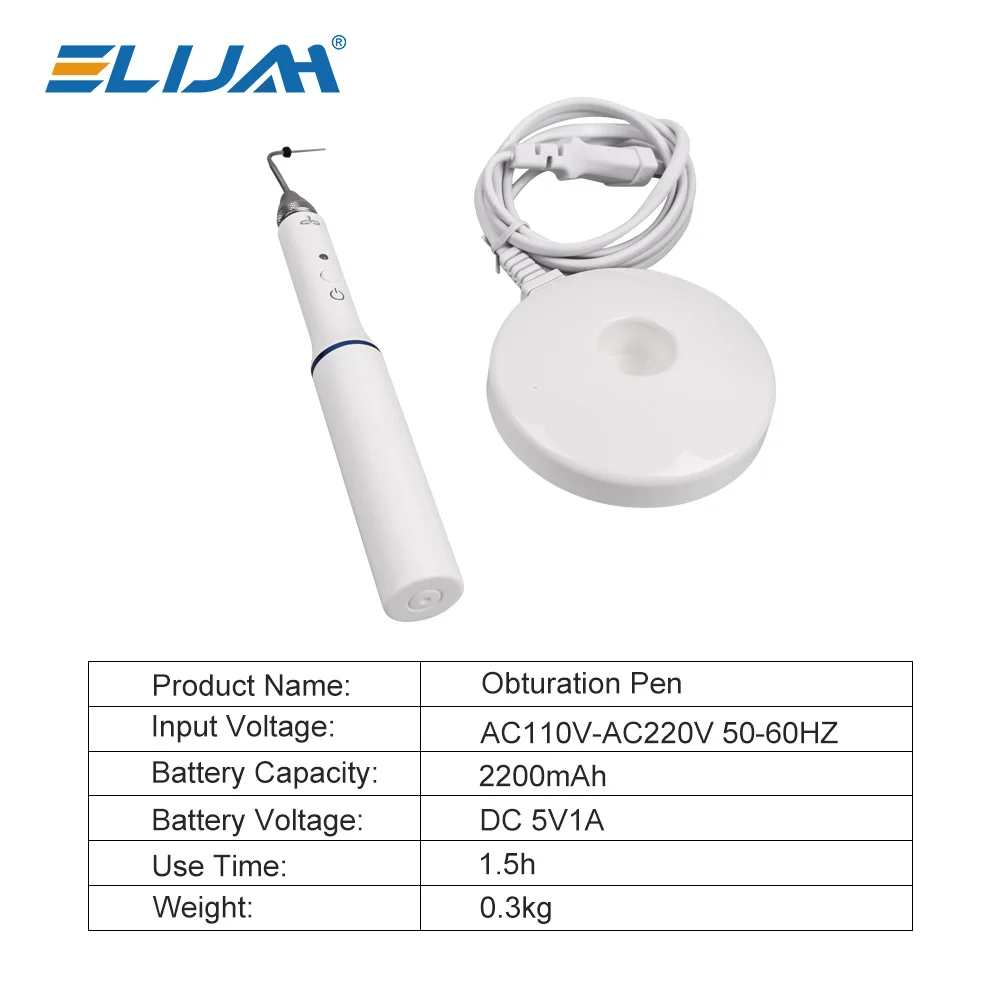 ELIJAH-Bolígrafo de obturación de gutapercha, odontología, 2 puntas, sistema de llenado de conducto radicular, herramienta de endodoncia Dental de calentamiento rápido de 3 segundos