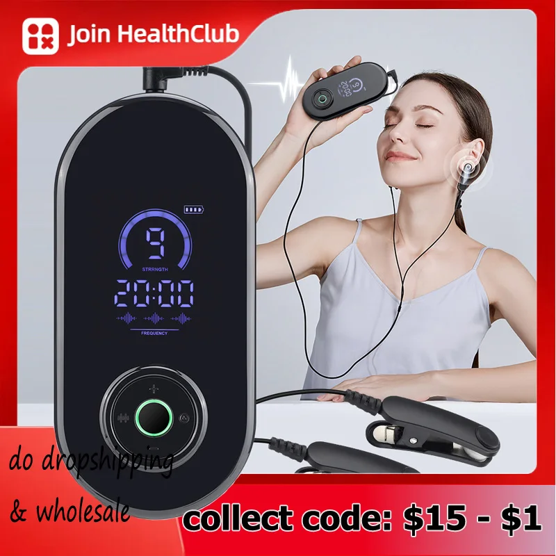 

Electric CES Fast Sleep Ear Clip Microcurent Sleep Aid Device Insomnia Relieve Anxiety Depression Migraine Head