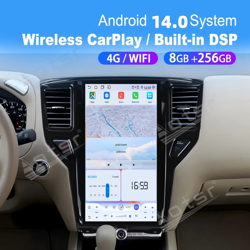 14.8 Screen Car Multimedia Automotive Player For Nissan Pathfinder 2016~2021 Android Carplay GPS Navi Car Radio Stereo Head Unit
