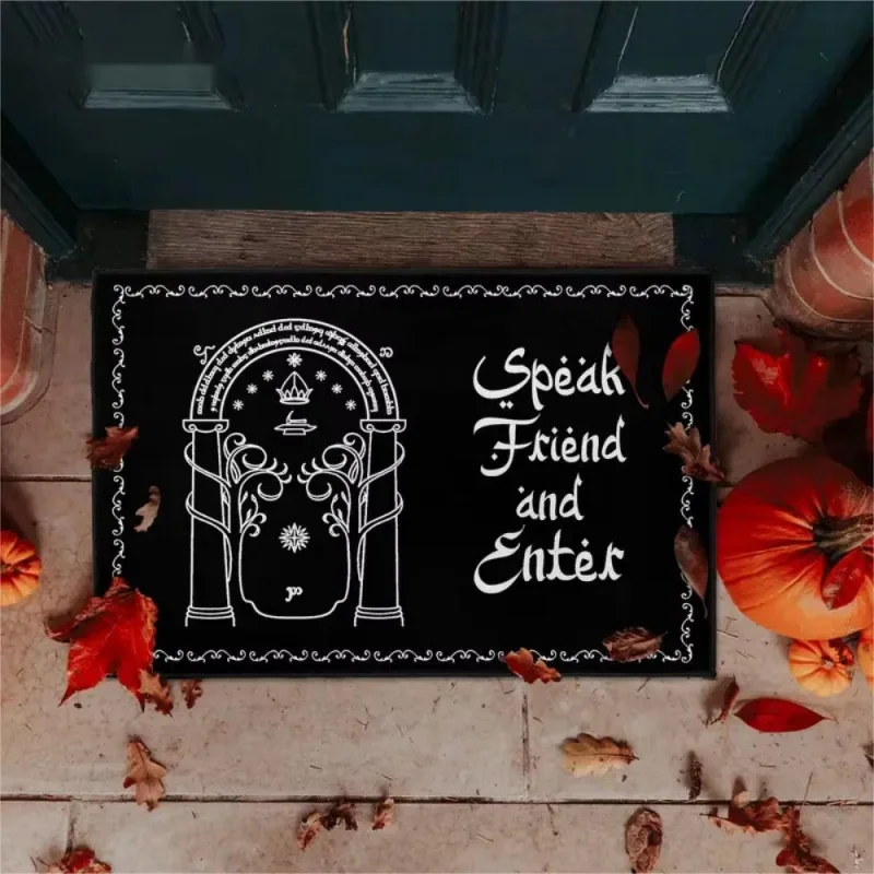 VIKAMA Retro Fantasy Mysterious Arch Doormat Medieval Magic Pattern Non‑Slip Floor Rug Wear‑Resistant Front Door Home Decoration
