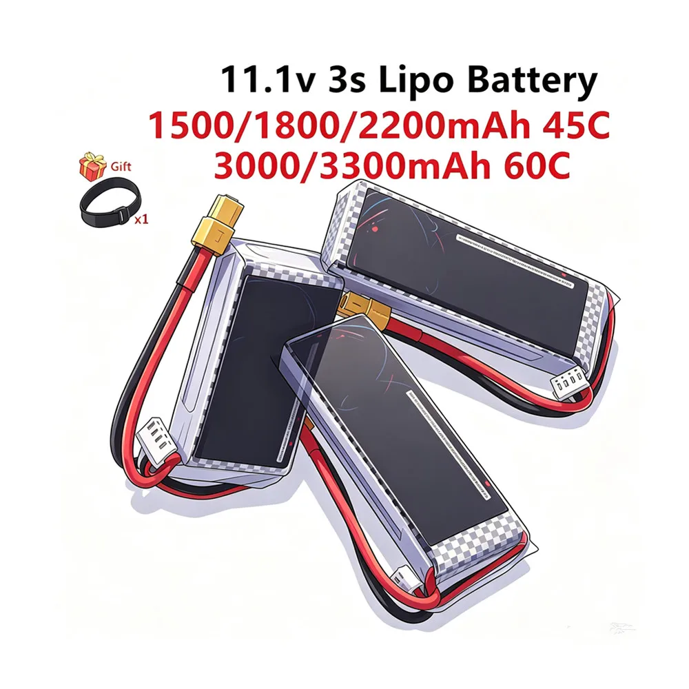 3S Lipo Battery 45C/60C 1500mAh 1800MAH 2200MAH 2800mAh 3000mah 3300mah 11.1V RC Toys Battery RC Car Drone Deans