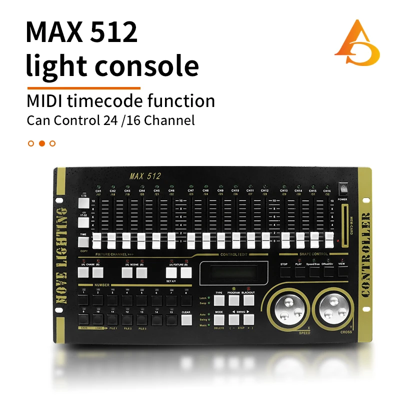 DMX Controller Max 512 Stage Effects Lighting DMX Console Projector Master Console for XLR-3 led par beam DJ lights