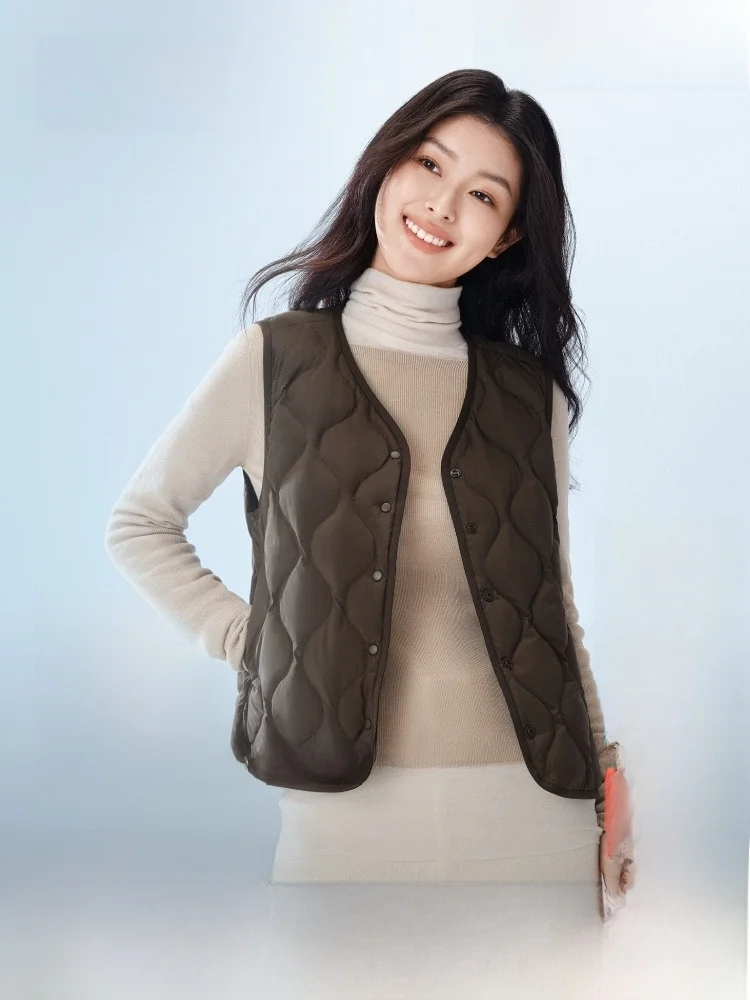 Bosideng Herfst Nieuwe vrouwen ort Home Faion donsvest Innerlijke tweeweg polyestervezel Du down No-Slee Hoed-kraag