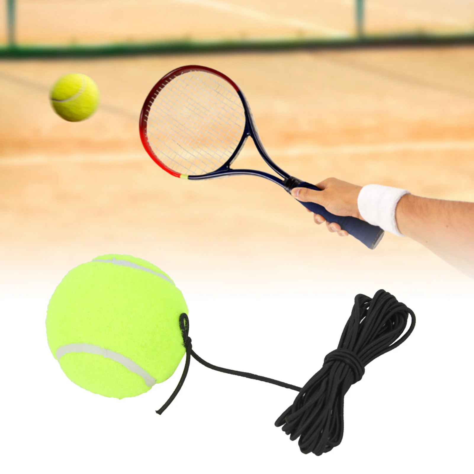 Tennis Ball Tennis Beginner Training Ball With 4M Elastic Rubber String For Single Practice