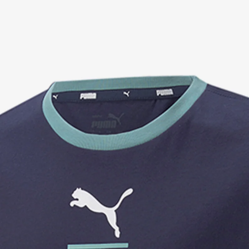 سترة رياضية بقلنسوة رياضية أصلية جديدة للأطفال من Puma برقبة دائرية 848076-06