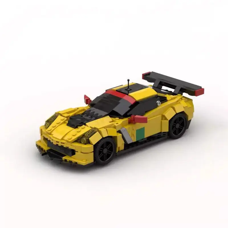 MOC  Corvetted C7.R Speed Champions Sports Cars Building Blocks Bricks Set Kids Toys Gifts For Boys And Girls