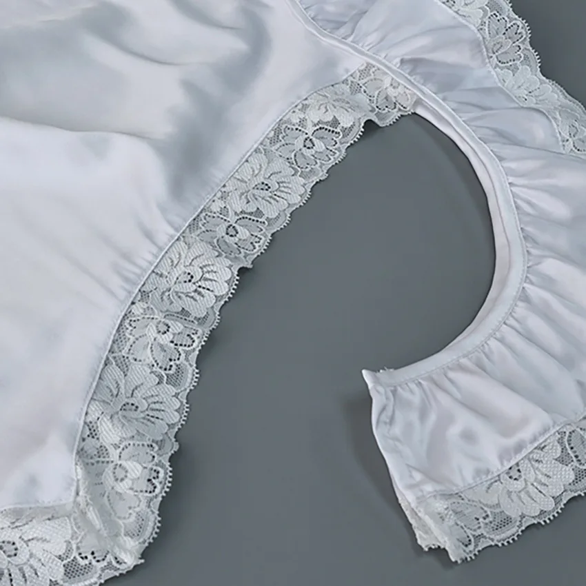 Femmes asymétrique dentelle garniture solide blanc Mini jupe Y2K 2025 été mode doux Satin femme jupes vacances plage dame jupe