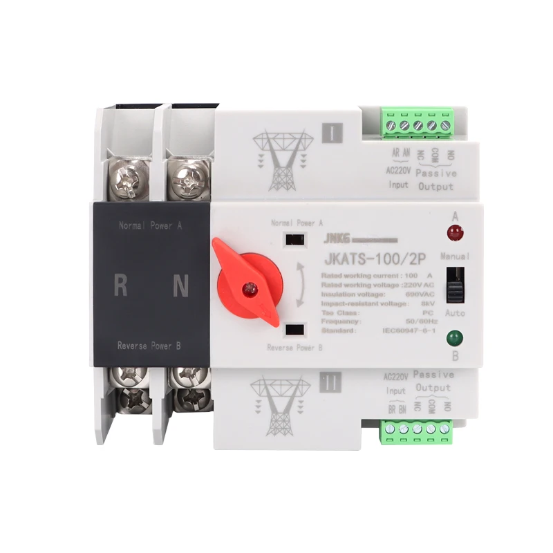 Transfer Switch 10A 16A 20A 25A 32A 40A 50A 63A 80A 100A 100 Amp  Pole 4P Photovoltaic Automatic PV ATS for Solar System