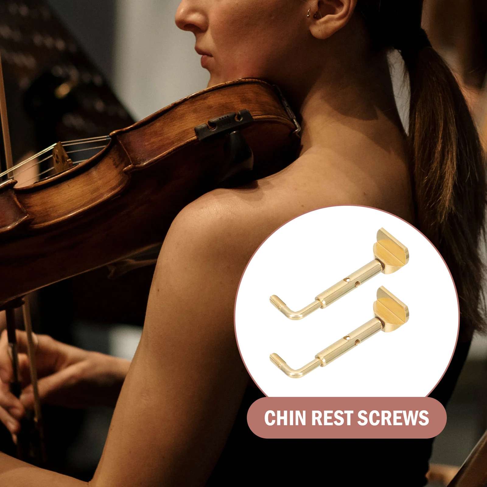 

2pcs Metal Violin Chinrest Screws Rustproof Durable Replacement Parts Smooth Surface Easy Install Long Lasting Accessories For