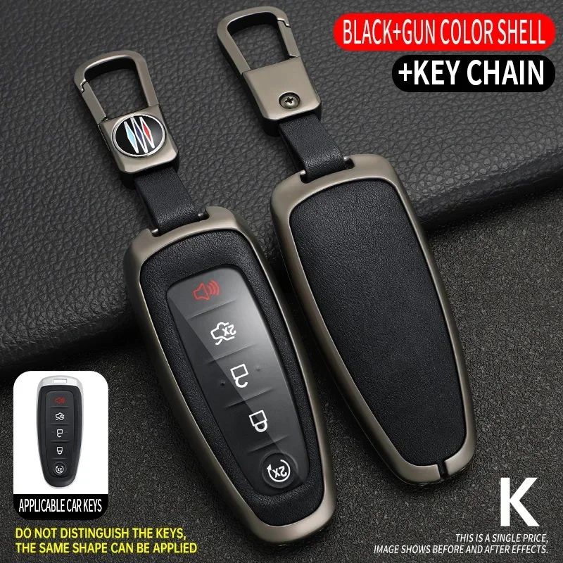 New Alloy Car Remote Control Key Case Cover Shell Fob Holder For Ford Focus Edge Explorer Expedition C-Max Escape Flex Keychain