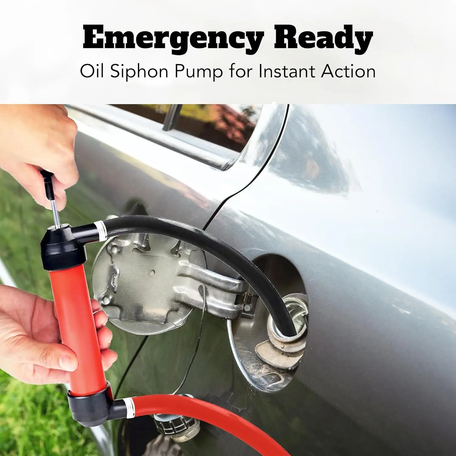 Portable Manual Oil Pump Hand Siphon Tube Liquid Gas Transfer Tool for Car Motorcycle Truck Petrol Diesel Water Extraction view 2