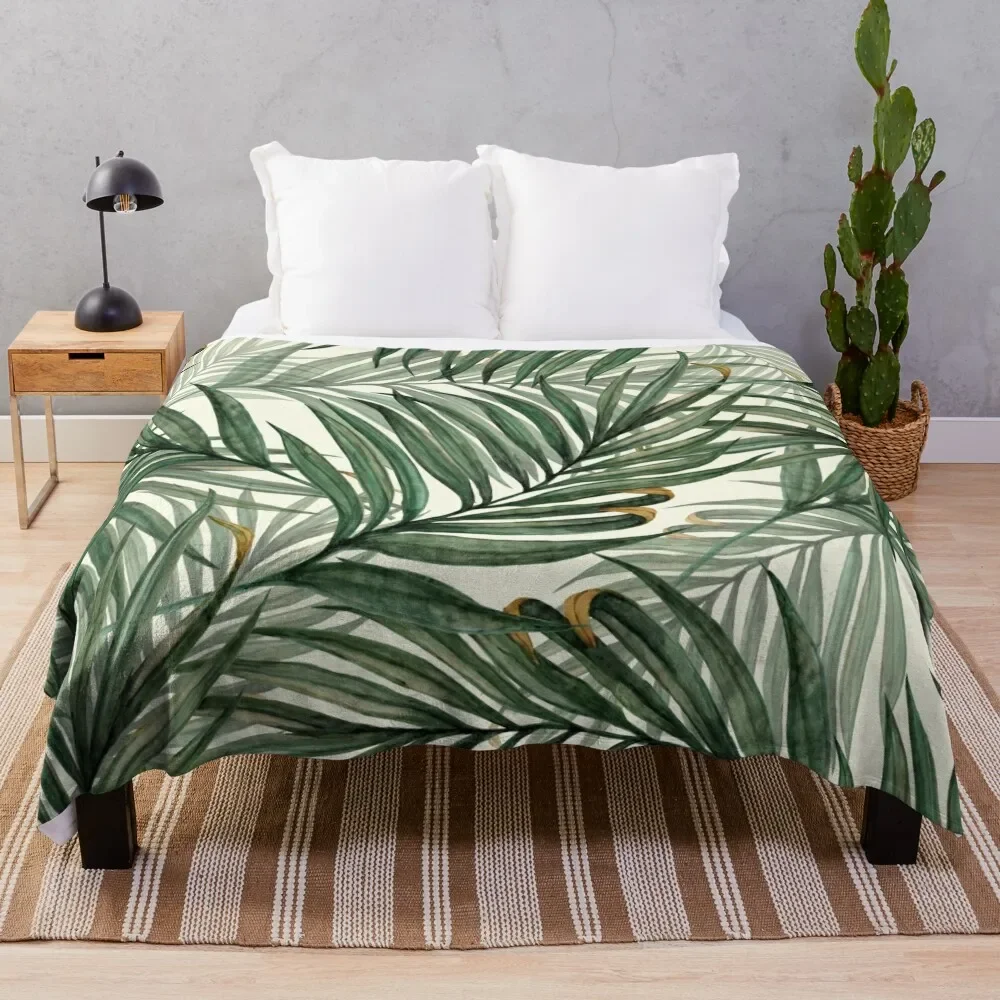Palm Leaves Throw Blanket Cute Plaid Decorative Beds Softest Luxury Blankets
