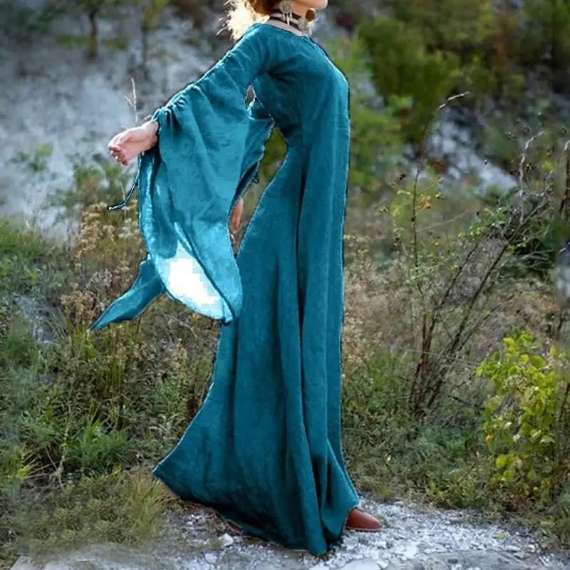 Nowa damska spódnica maxi na Halloween, z wysokim stanem, długa, pojedyncza, okrągła, jednolita, letnia sukienka 208