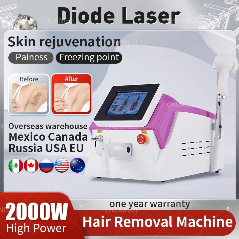 2024 Portable New 755nm 808nm 1064nm High Power Portable Permanent Three Wavelength Diode Laser