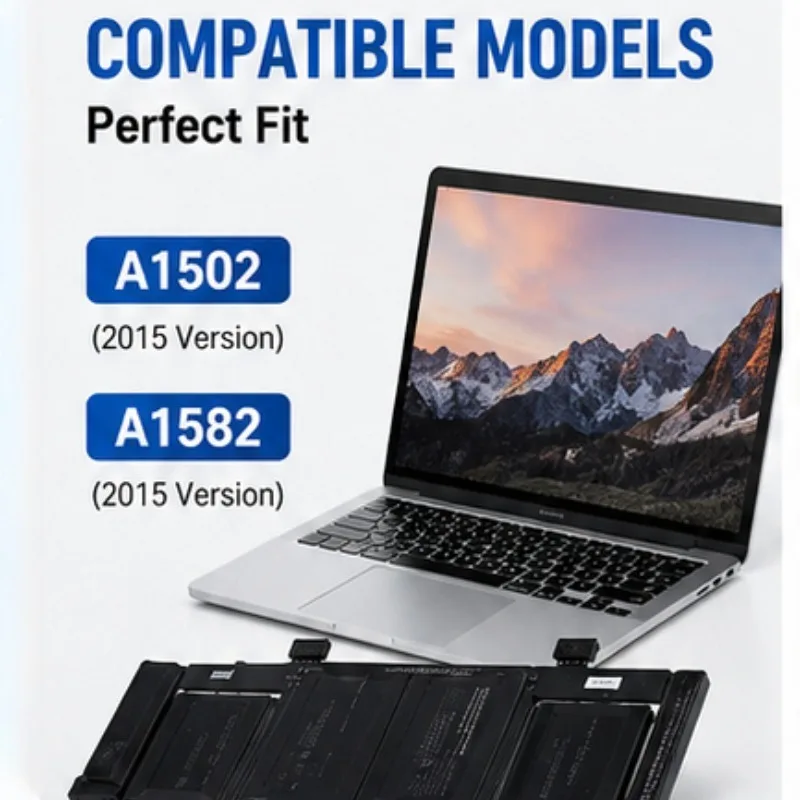 6560MAh Battery Life Suitable for Macbook PRO 2015 A1502 A1582 ME864 ME865 Model Notebook Long-lasting Rechargeable Battery