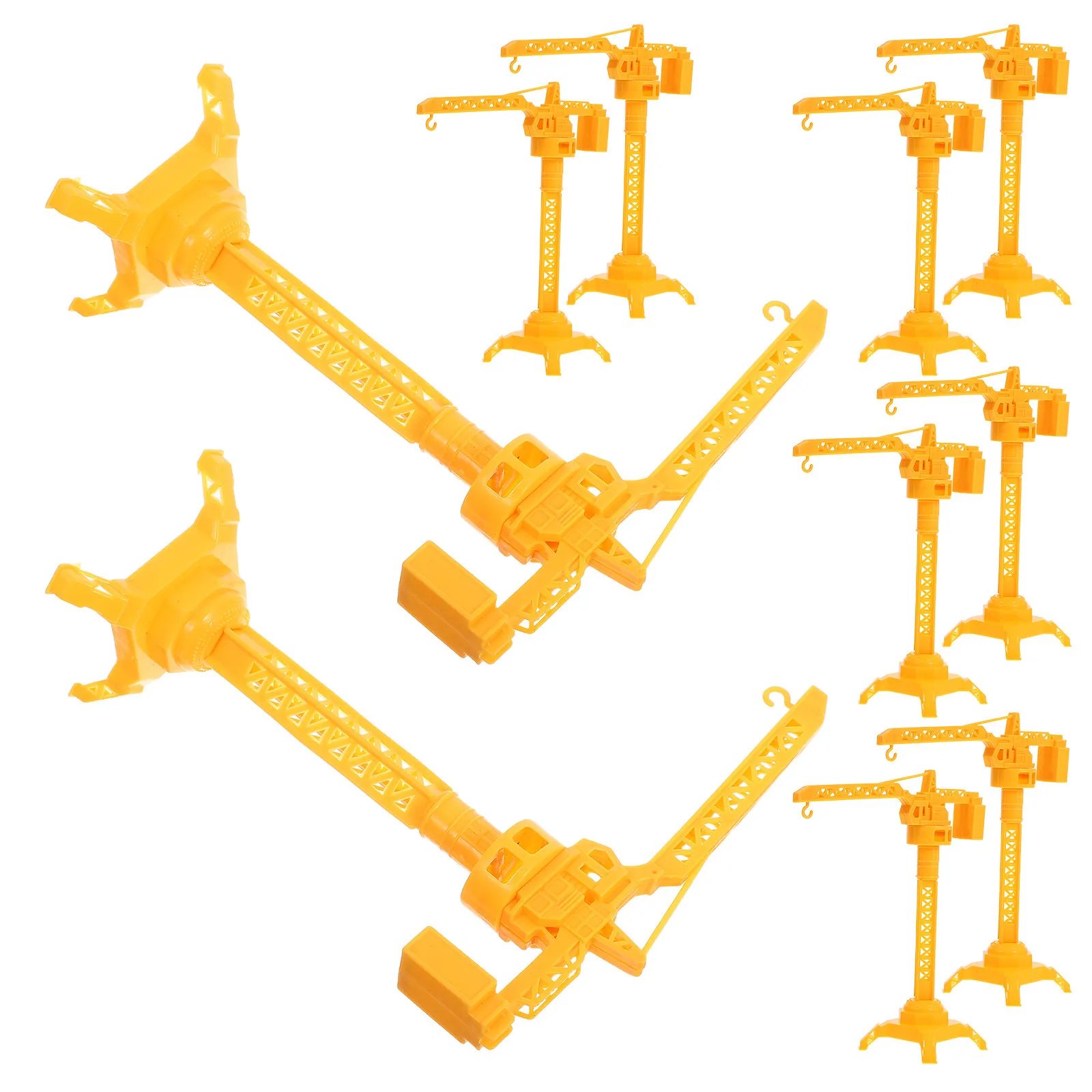 

10Pcs Simulation Construction Crane Manual Lifting Function Kids Engineering Vehicle for Creative Play Spatial Imagination