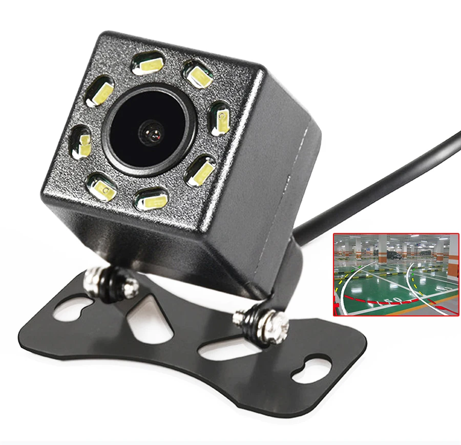 

8LED Car Rearview Camera CCD Camera Intelligent Dynamic Trajectory Night Vision Reverse Parking Waterproof