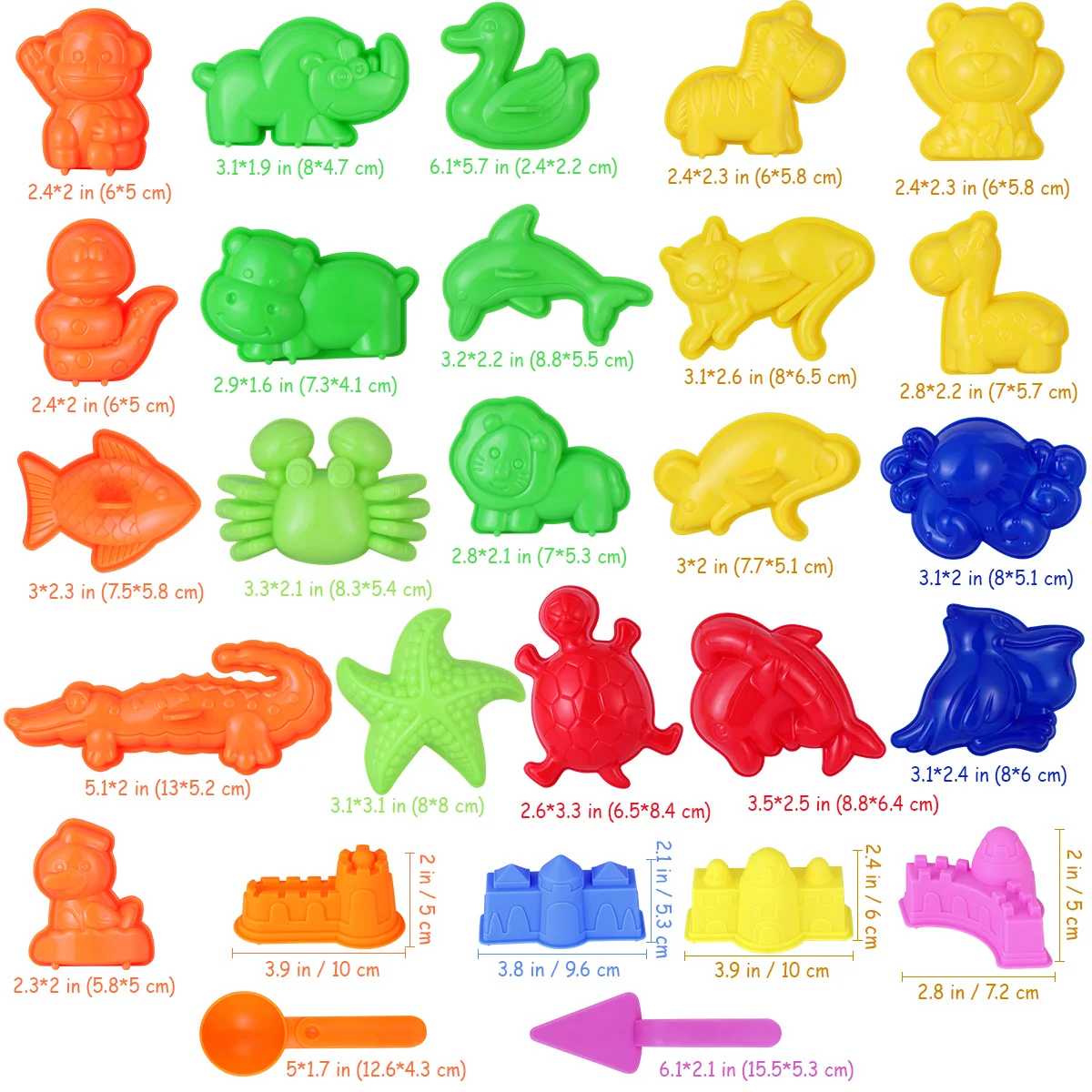 27pcs Space Molds Set Kids Brightly Colored Castle Outdoor Beach Play Building Kits Sand Set Play Sand Kit