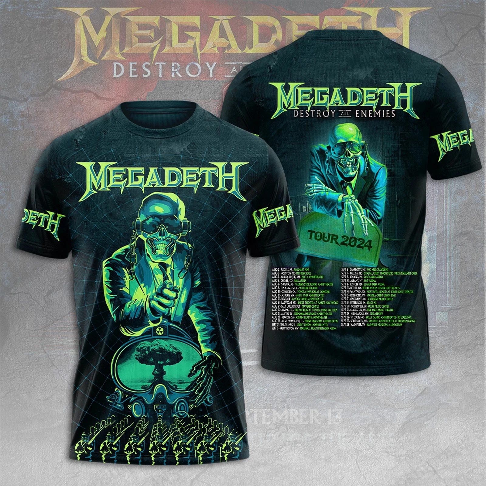 Men T-shirt Rock Band Megadeth 3D Print T Shirt Top Women's Sports Large Size Tops Tees Summer T-shirt Skull Clothes Anniversary