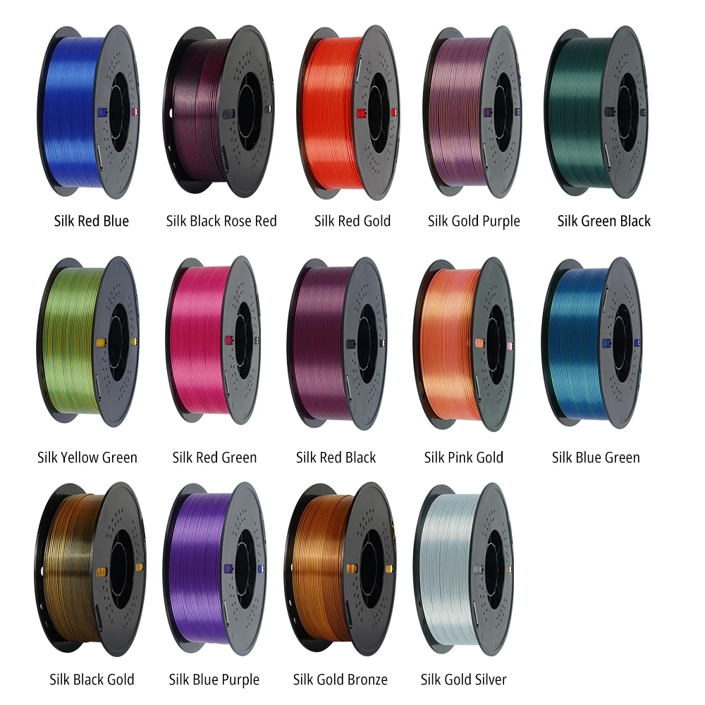 KINGROON PLA Silk Filament 1.75mm High Gloss Finish Vibrant Shiny Tangle-Free for 3D Printer 5KG 3KG 1KG 2 Colors Available view 6