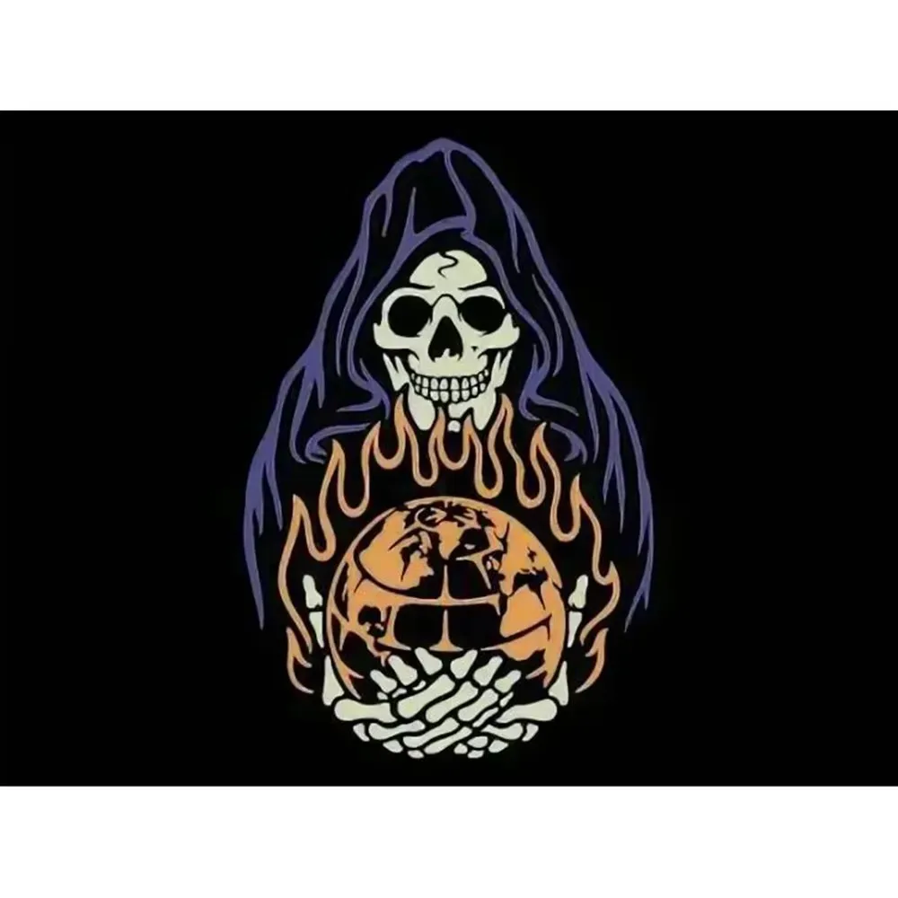 banner of globe with skull flam custom size 60x90cm 150x90cm flag