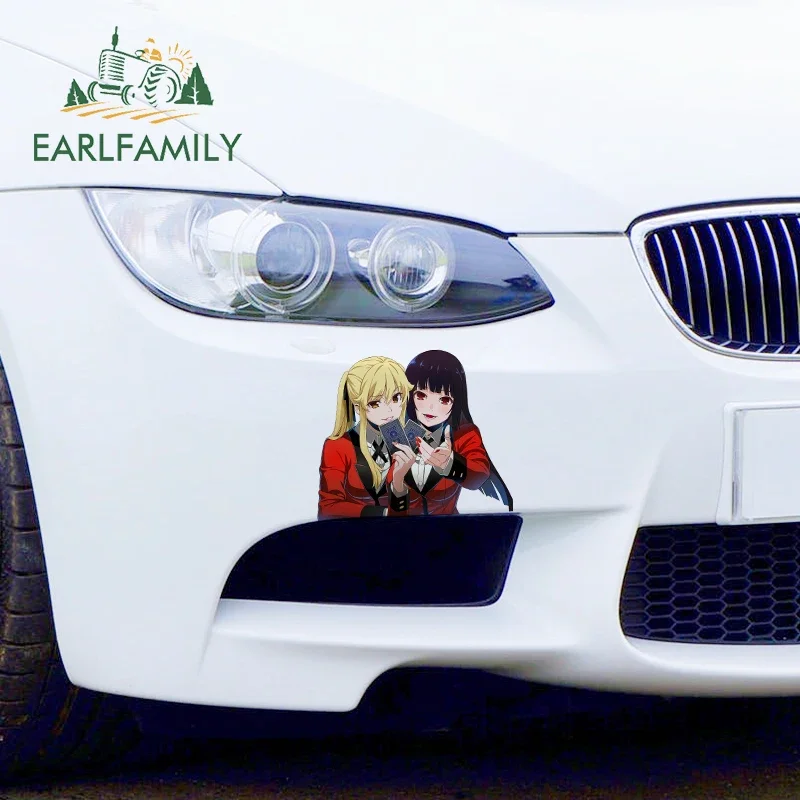 EARLFAMILY 13cm X 11cm Jabami Yumeko Sunscreen Car Stickers Laptop Decals Scratch-proof Sticker Vinyl Material Decoration