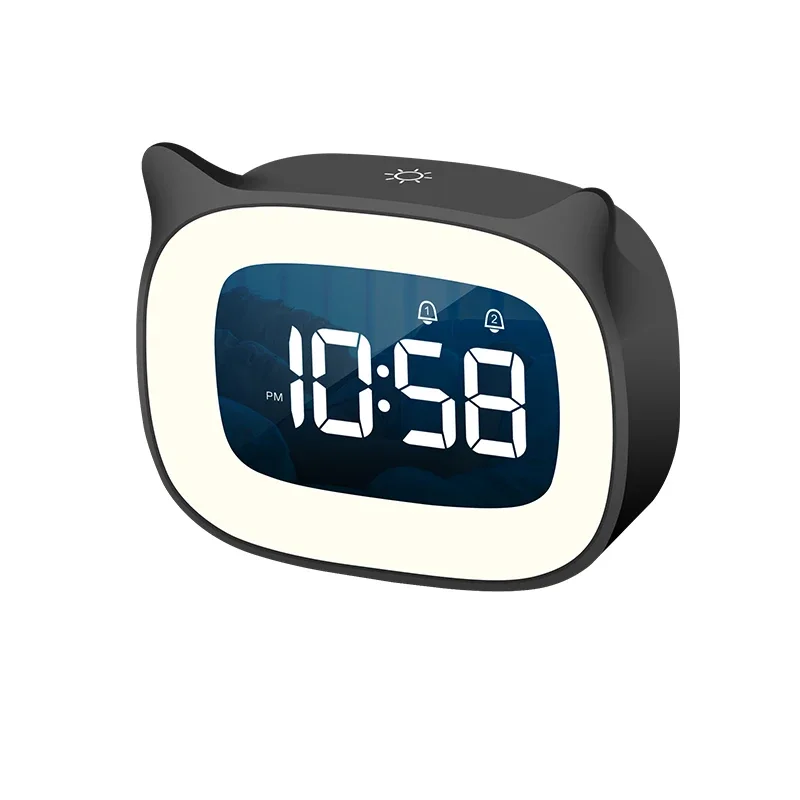 Music  Digital Alarm Clock Voice Control Night Light Design Desktop HomeTable Decoration Built-in 1200mAh Battery