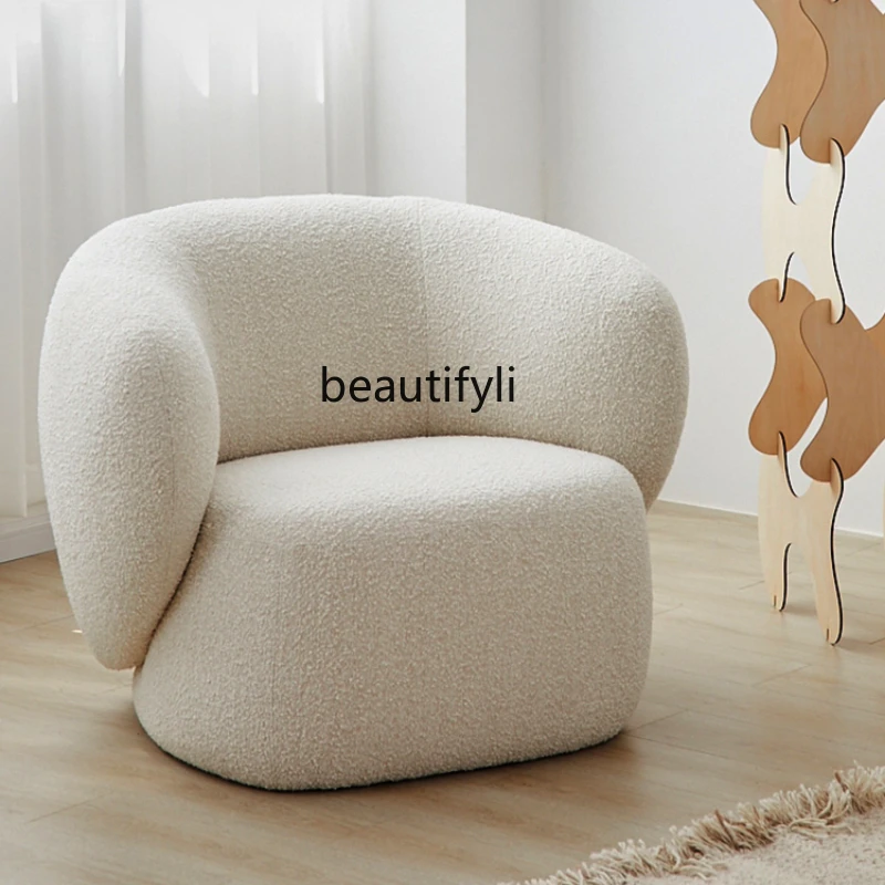 

HJ Sofa Single Seat Modern Flannel Sofa Fabric Leisure Chair