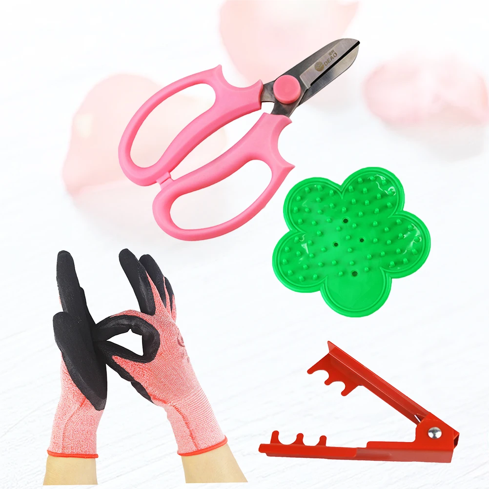 

1 Set Garden Tools Kit Pruning Shears Thorn Remover Pliers Gloves For Flower Arrangement Diy Home Use Durable Efficient Easy To