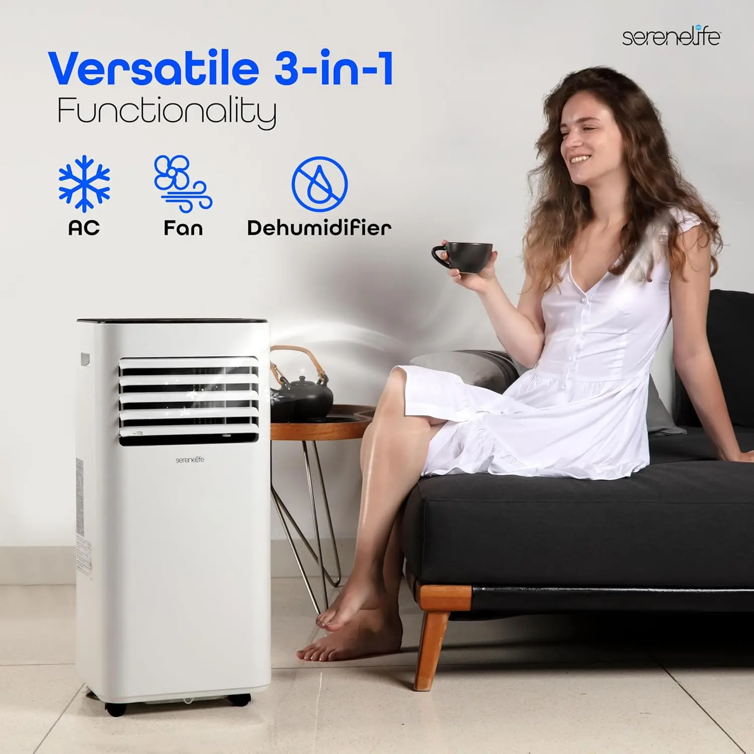 Climatiseur portable compact sur pied, 3 en 1, 8000 BTU, pour pièce jusqu'à 300 Sq, nouveauté été Fédération.