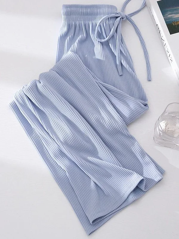 

plus Size Women's Ice Silk Wide Leg Pants Summer High Waist Drapey Loose Casual Straight Leg Trousers Trendy Long Pants