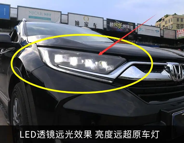 Video show 2pcs 2017~2019y car bupmer head light for Honda CR V CRV headlight car accessories All in LED fog for CR-V headlamp