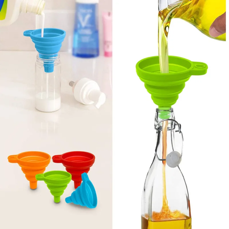 

Mini Foldable Funnel Silicone Collapsible Folding Portable s Be Hung Household Liquid Dispensing Telescopic