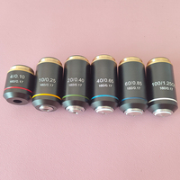 195 Achromatic Objective 4X 10X 20X 40X 60X 100X High Quality Microscope Objective Lens RMS 20.2mm Optical Objective Parts
