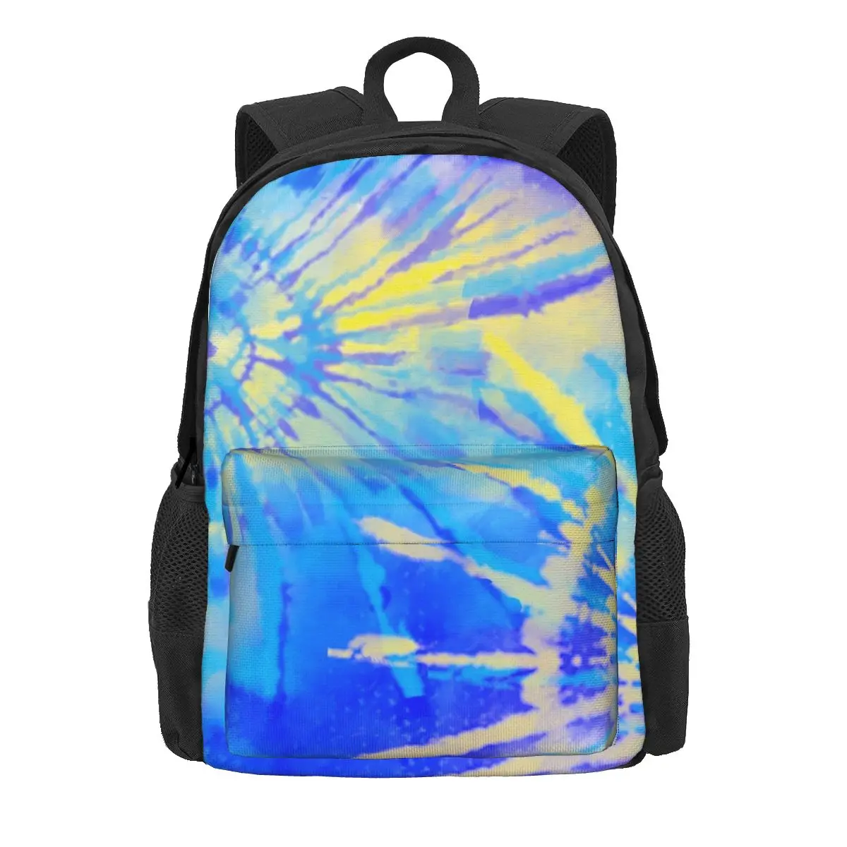 Blue Tie Dye Backpack Abstract Art Print Camping Backpacks Women Men Kawaii School Bags High Quality Breathable Rucksack