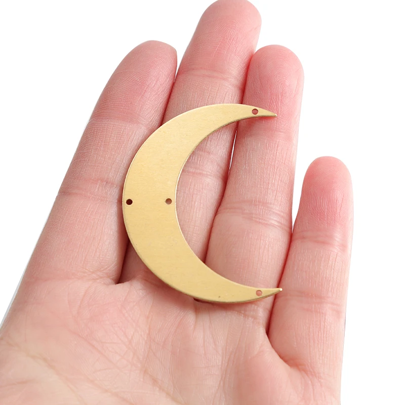 6pcs/lot Raw Brass Moon Crescent Charms Connector For DIY Earrings Necklace Pendant Jewelry Findings Making Accessories