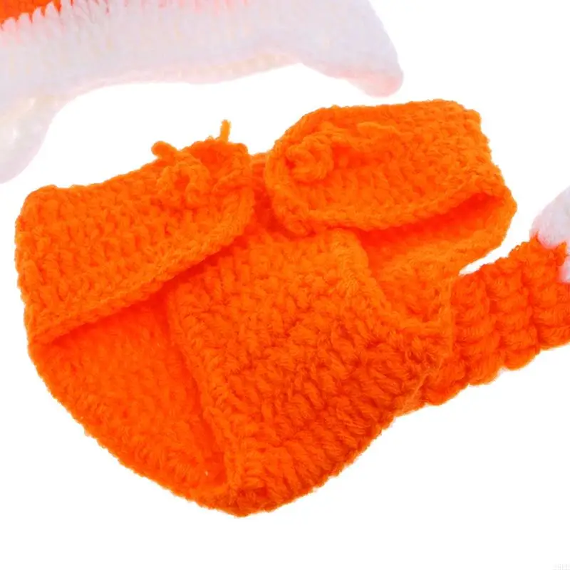 29EE Baby Photo Prop Knitted Shorts Clothes Set DIY Studio Accessories Tangerine