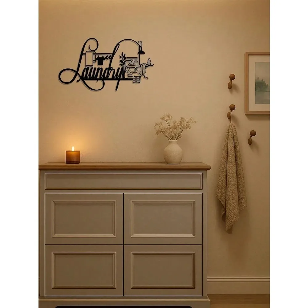 Rustikales Bauernhaus-Wäscheschild – Vintage-Distressed-Metall, einfache Installation, Feiertags-Hängedekoration für Badezimmer, Küche, Einweihungsparty