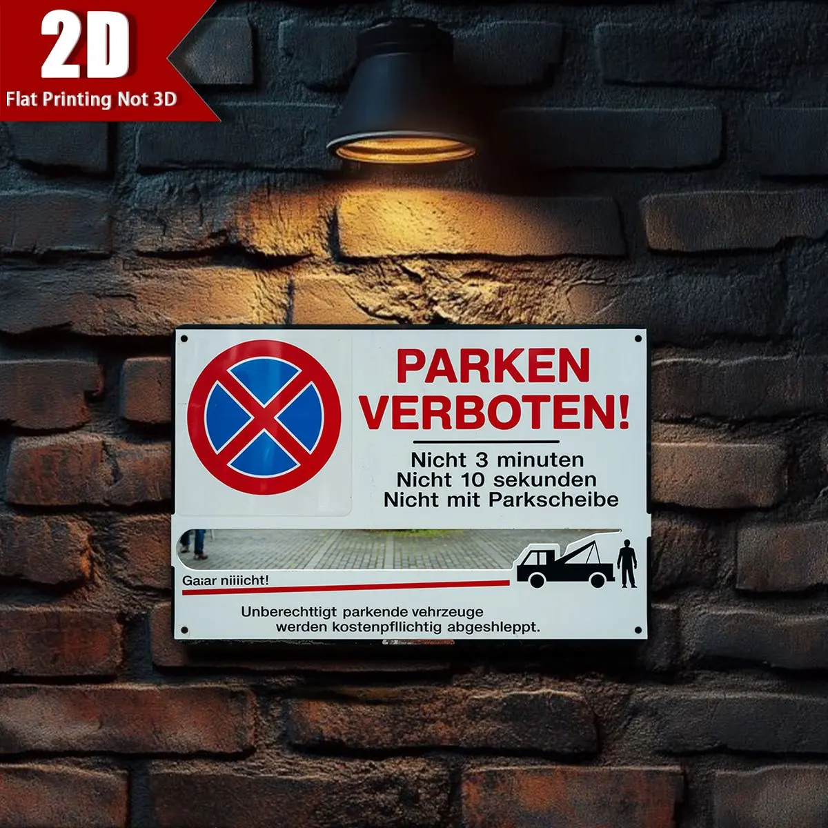 Vintage Humorous No Parking Sign Tin Wall Art -  Retro Iron Metal Plaque with 3-Minute Parking Warning, Funny Gift for Humor L