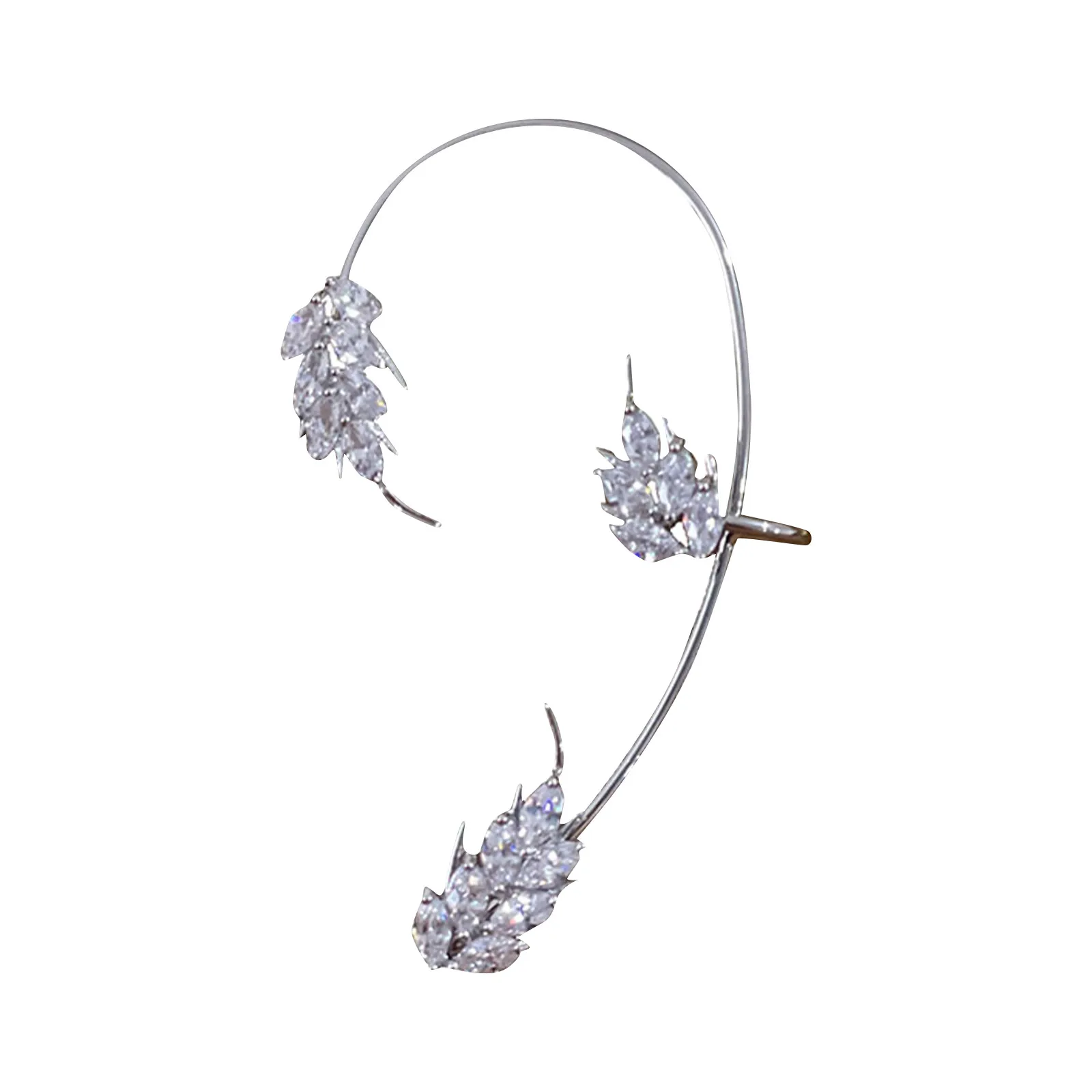 أقراط ورقية غير منتظمة بدون ثقب ، سبيكة ، إحساس راقي ، موضة مبالغ فيها ، مشبك أذن فاخر للسيدات ، ملحق ثقب #2