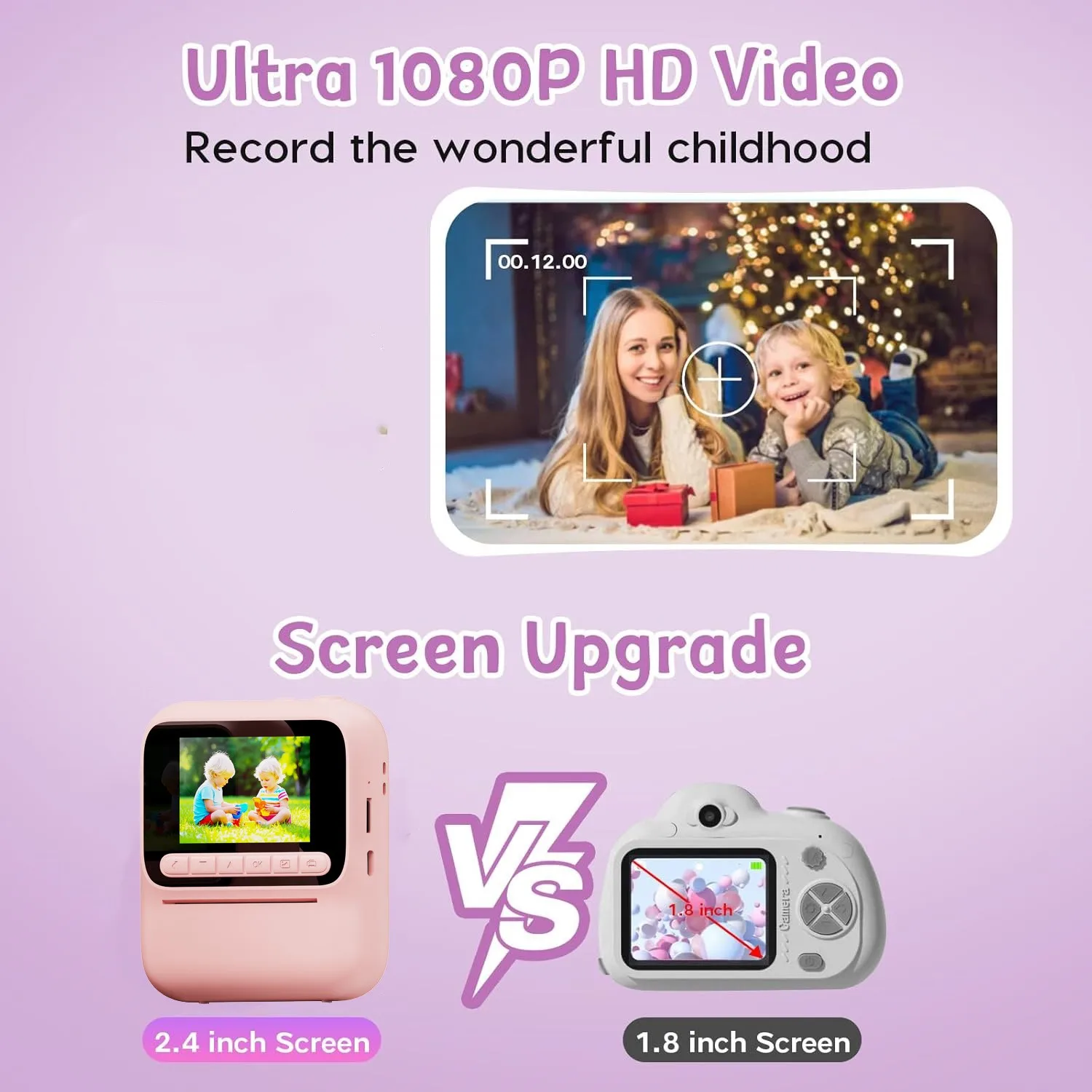 Color Printing Camera Kids Instant Camera 32GB 1080P Thermal Print Toys Camera Print Photo Video Games Music Children Gift