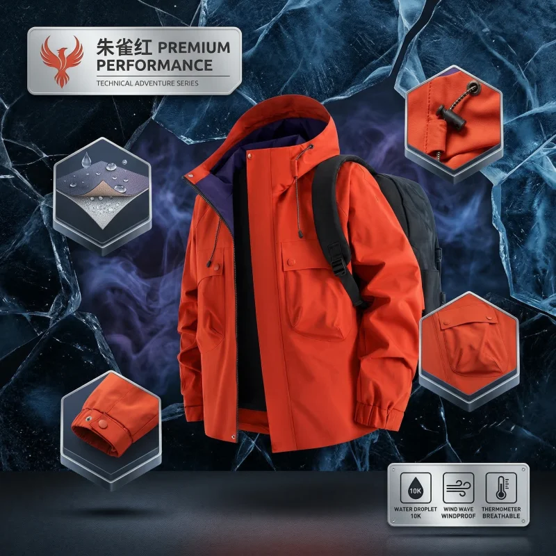 

Gorpcore Mens Windbreaker Coat 2026 New Loose Versatile Fashion Hooded Tops Autumn Casual Comfort Windproof Rain Jacket Men