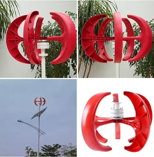 600W DC12V Wind Turbine Vertical Wind Generator Kit Electricity Producer Equipment red